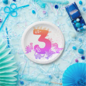 3rd Birthday. Dinosaur Design. My third birthday.  Papieren Bordje (Feest)