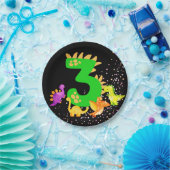 3rd Birthday. Dinosaur Design. My third birthday.  Papieren Bordje (Feest)