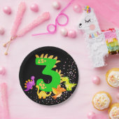 3rd Birthday. Dinosaur Design. My third birthday.  Papieren Bordje (Feest)