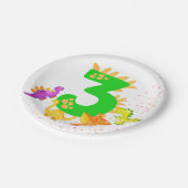 3rd Birthday. Dinosaur Design. My third birthday.  Papieren Bordje (Gekanteld)