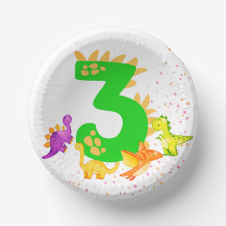 3rd Birthday. Dinosaur Design. My third birthday.  Papieren Kommen