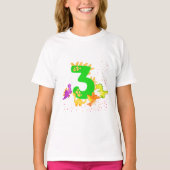 3rd Birthday. Dinosaur Design. My third birthday.  T-shirt (Voorkant)