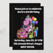 3rd Birthday Dinosaur Girl Dino Bday Kaart (Voorkant / Achterkant)