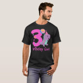 3rd Birthday Dinosaur Girl T-Rex Matching Family P T-shirt (Voorkant volledig)