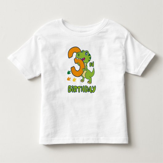 3rd birthday dinosaur  kinder shirts (Voorkant)