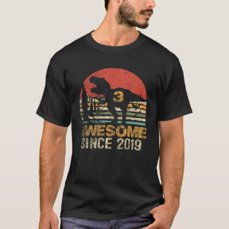 3Rd Birthday Dinosaur T Rex 3 Year Old Awesome Sin T-shirt