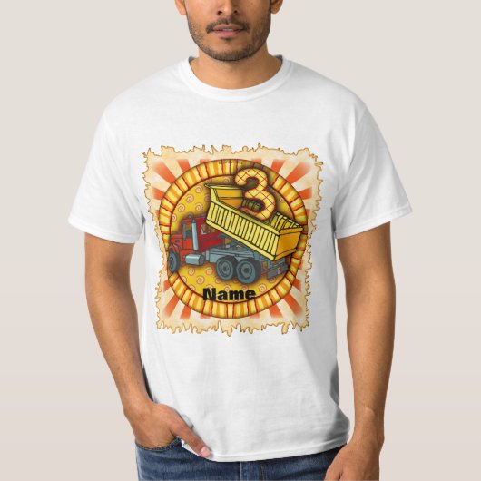 3rd Birthday Dump Truck T-shirt (Voorkant)