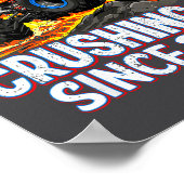 3rd Birthday Monster Truck 3 Year Old Boys Party B Poster (Hoek)