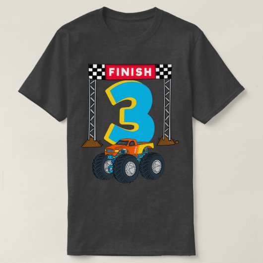3rd Birthday Monster Truck Car T-shirt (Design voorkant)