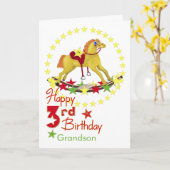 3rd Birthday Rocking Horse Stars Kaart (Gele Bloem)