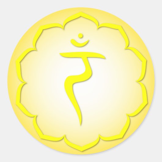 3rd Chakra - Manipura Ronde Sticker (Voorkant)