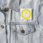 3rd Chakra - Manipura Vierkante Button 5,1 Cm (In situ)