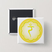 3rd Chakra - Manipura Vierkante Button 5,1 Cm (Voorkant /achterkant)