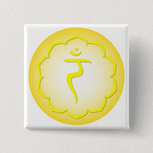 3rd Chakra - Manipura Vierkante Button 5,1 Cm (Voorkant)