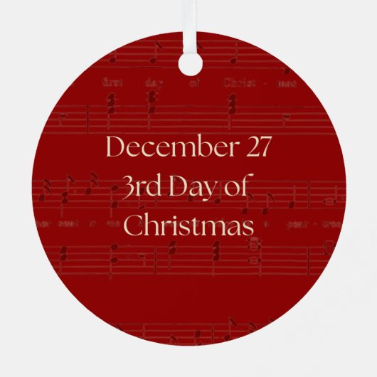 3rd Day of Christmas Three French Hens Ornament (Achterkant)