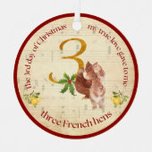 3rd Day of Christmas Three French Hens Ornament (Voorkant)