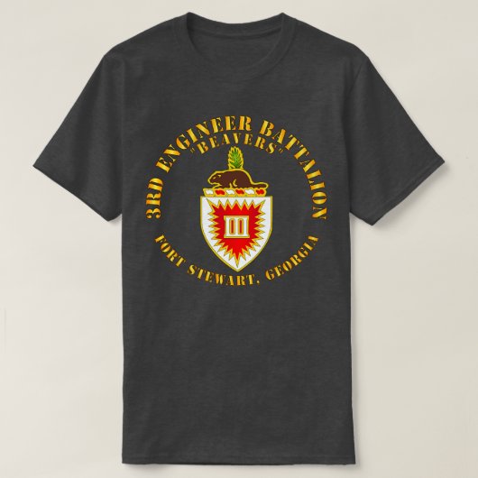 3rd Engineer BN Beavers Fort Stewart Georgia T-shirt (Design voorkant)