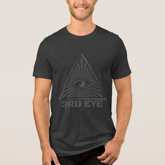3rd Eye Retro Visie Tri-Blend Shirt (Voorkant)