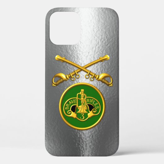 3rd Gepantserde Cavalerie Gekruiste Sabels Metaal Case-Mate iPhone Case (Achterkant)