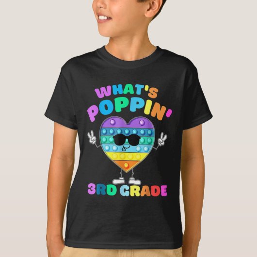 3rd Grade 1st Day Of School Pop It Push It Fidget T-shirt (Voorkant)