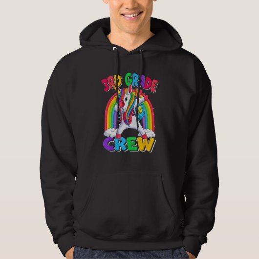 3rd Grade Crew Dabbing Unicorn Back to School Kids Hoodie (Voorkant)