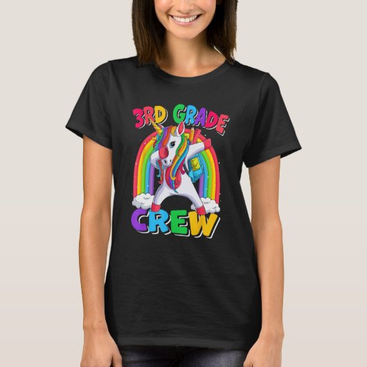 3rd Grade Crew Dabbing Unicorn Back to School Kids T-shirt (Voorkant)