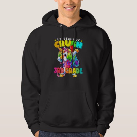 3rd Grade Dabbing Unicorn Back To School Girls Hoodie (Voorkant)