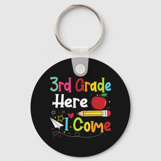 3rd Grade Here I Come Teacher Back To School Boys Sleutelhanger (Voorkant)