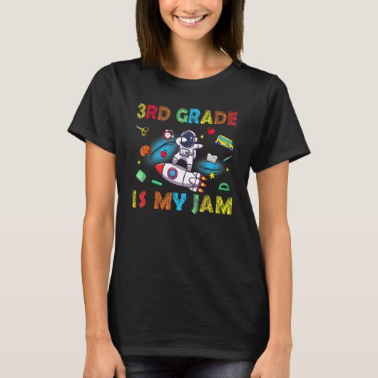 3rd Grade Is My Jam Dabbing Astronaut Teacher Back T-shirt (Voorkant)