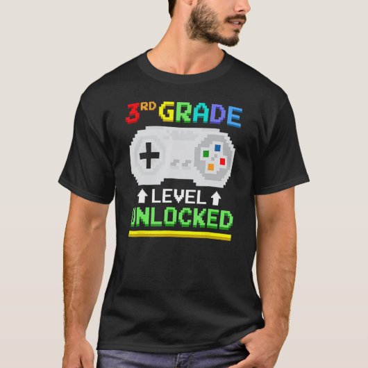 3rd Grade Level Unlocked Back To School Gamer Boys T-shirt (Voorkant)