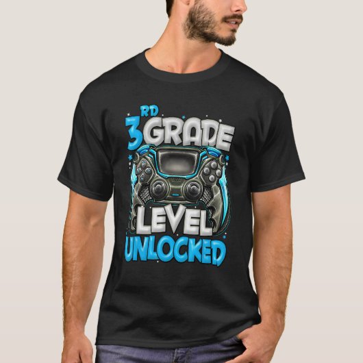 3rd Grade Level Unlocked Game On 3rd Grade Back To T-shirt (Voorkant)
