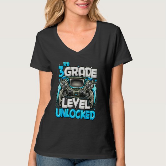 3rd Grade Level Unlocked Game On 3rd Grade Back To T-shirt (Voorkant)