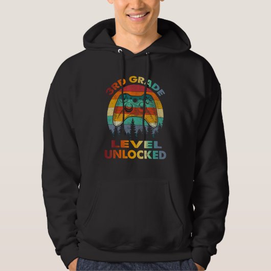 3rd Grade Level Unlocked Gamer 1st Day Of School B Hoodie (Voorkant)