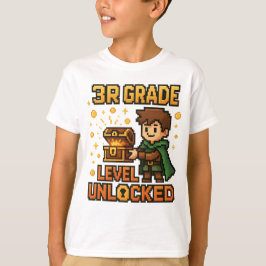 3rd Grade Level Unlocked Gamer T-Shirt – Pixel Adv