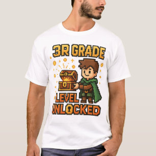 3rd Grade Level Unlocked Gamer T-Shirt – Pixel Adv
