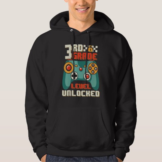 3rd Grade Level Unlocked Video Game Back To School Hoodie (Voorkant)