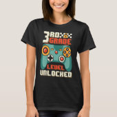 3rd Grade Level Unlocked Video Game Back To School T-shirt (Voorkant)