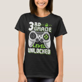 3rd Grade Level Unlocked Video Game Back To School T-shirt (Voorkant)