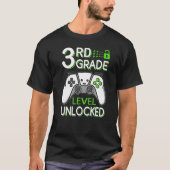 3rd Grade Level Unlocked VideoGame Gamer Back to S T-shirt (Voorkant)