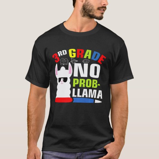 3rd Grade No Prob Llama 3rd Grade No Prob Llama P T-shirt (Voorkant)