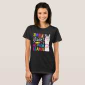 3rd Grade No Prob Llama Teacher Student Kids Back  T-shirt (Voorkant volledig)
