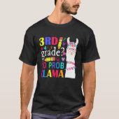 3rd Grade No Prob Llama Teacher Student Kids Back  T-shirt (Voorkant)