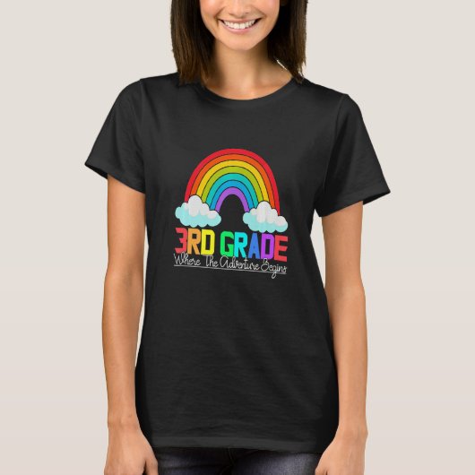 3rd grade rainbow leopard teacher team third grade t-shirt (Voorkant)