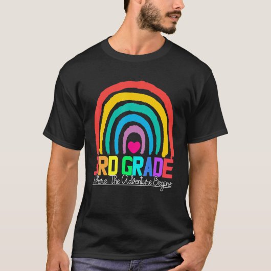 3rd grade rainbow leopard teacher team third grade t-shirt (Voorkant)