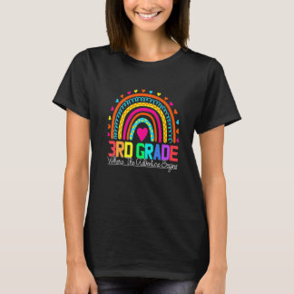 3rd grade rainbow leopard teacher team third grade t-shirt