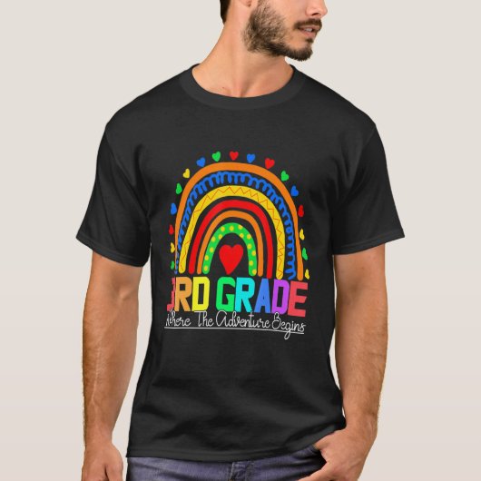 3rd grade rainbow leopard teacher team third grade t-shirt (Voorkant)