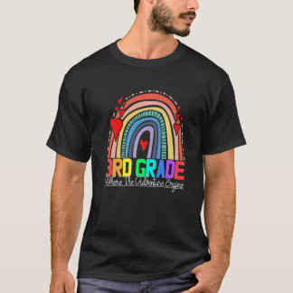 3rd grade rainbow leopard teacher team third grade t-shirt