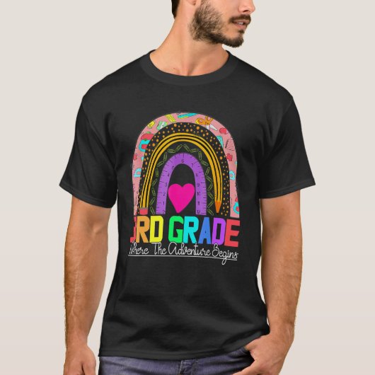 3rd grade rainbow leopard teacher team third grade t-shirt (Voorkant)
