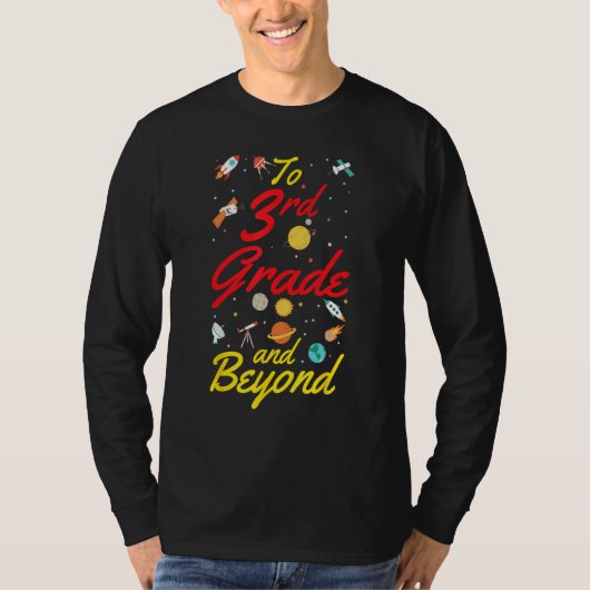 3rd Grade Space Third Grade Teacher Student Back t T-shirt (Voorkant)