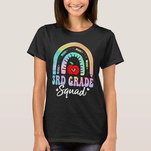 3rd Grade Squad Back To School Rainbow Teacher Gir T-shirt (Voorkant)